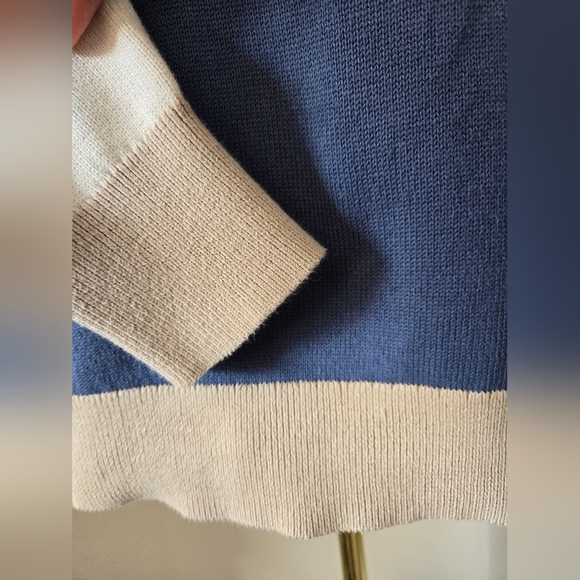 ALP N ROCK Blue/Cream/White Cotton Pullover Hoodie Sweater. Size Small - Picture 3 of 9